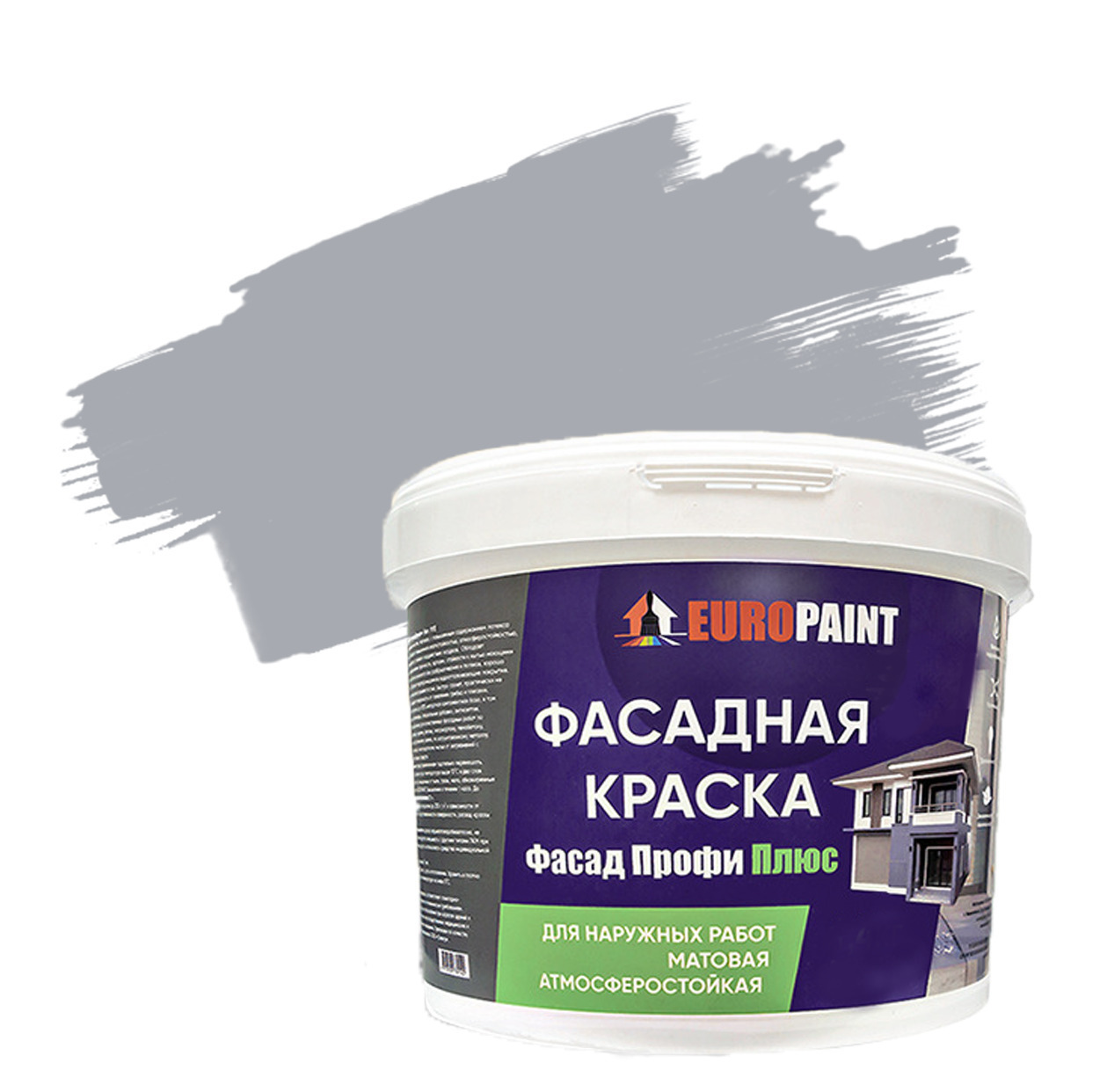 Краска EUROPAINT для фасада атмосферостойкая Быстросохнущая, Акриловая ...