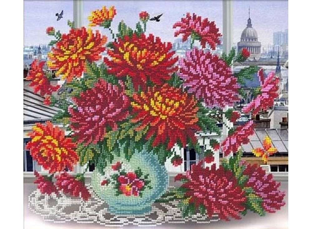 Цветы из бисера. Хризантемы | Цветы из бисера, Жемчужные промыслы, Цветы