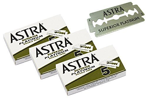 ASTRA SUPERIOR PLATINUM / Лезвия классические для Т-образных станков, двусторонние, 15 шт