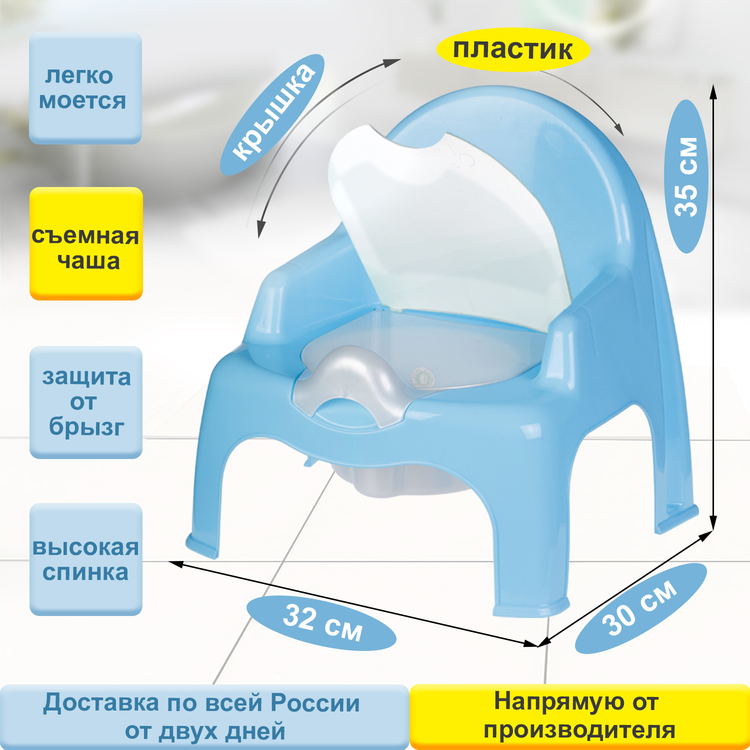 Пластмассовый стульчик для горшка