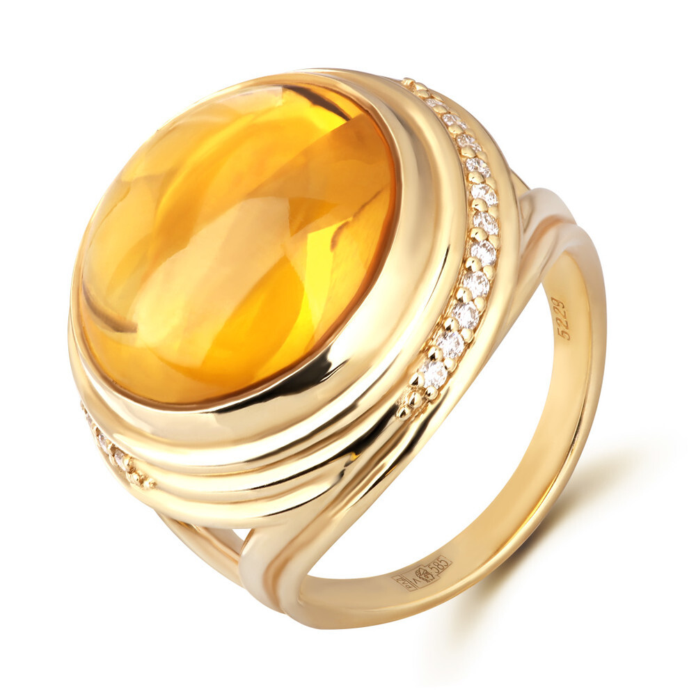 Кольцо с цитрином из золота