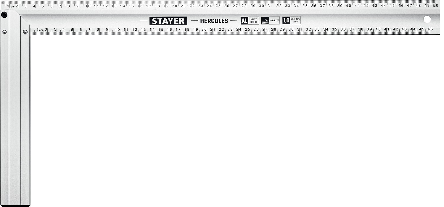 Угольникстолярныйсусиленнымалюминиевымполотном500ммжесткийSTAYER