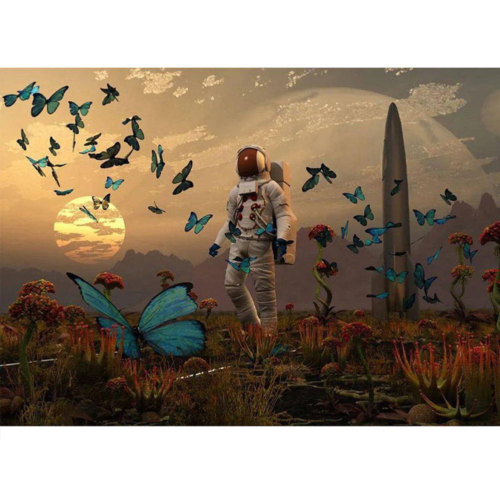 Картина по номерам космонавт сажает цветок