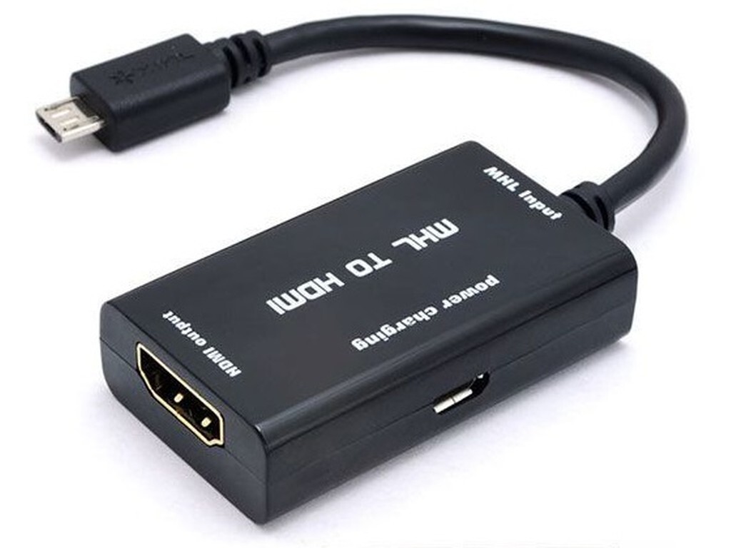 Кабель для подключения периферийных устройств micro-USB 2.0 Type-A/HDMI,  0.18 м, черный