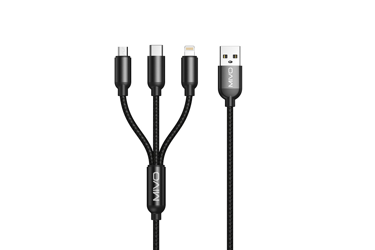 Кабель для зарядки 3 в 1 Айфон Type C Micro USB Шнур iPhone Тайп Си Провод  Микро ЮСБ 2.4A