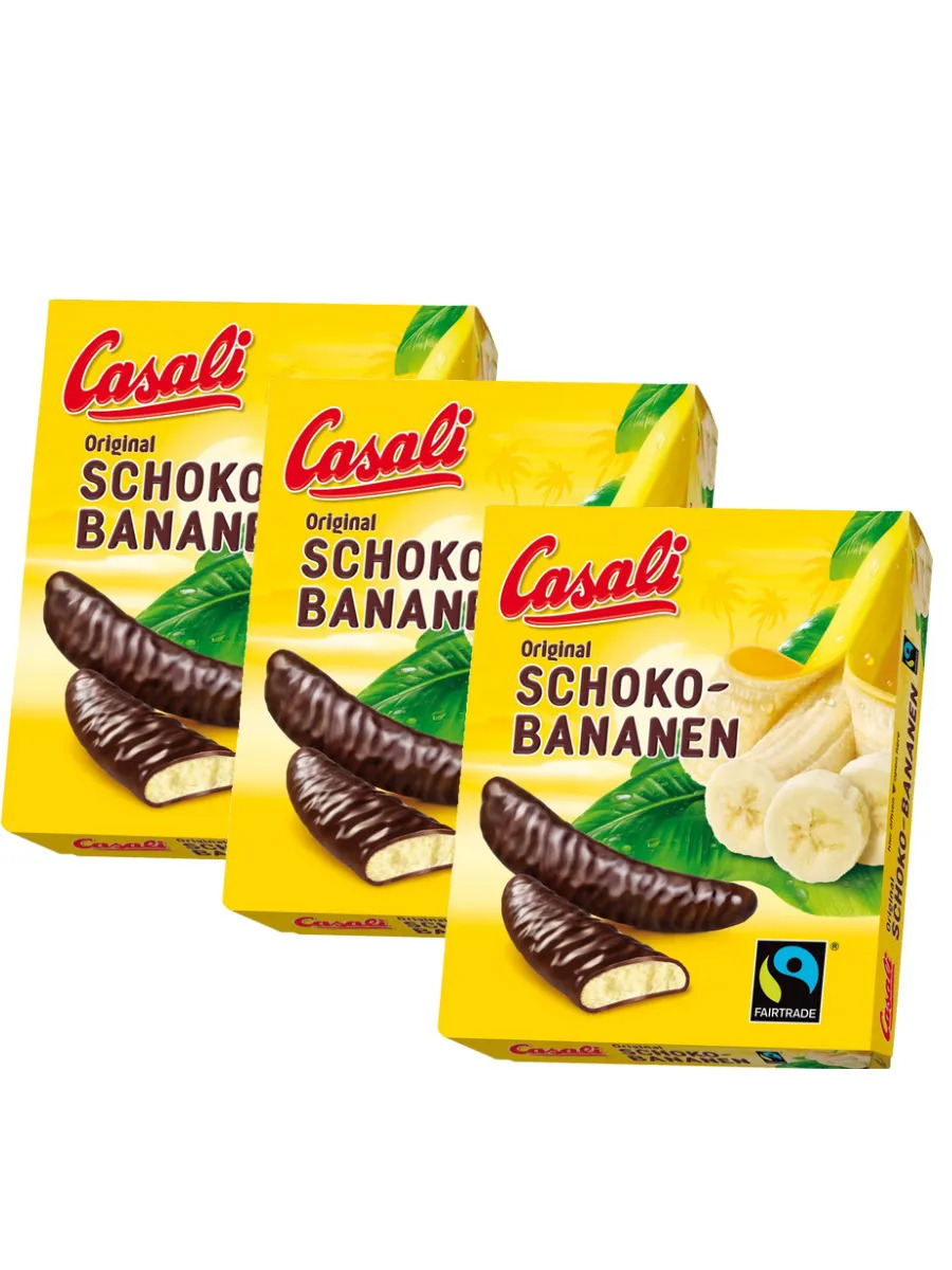 Конфеты Casali Schoko-Bananen суфле в шоколаде банановое, 150г