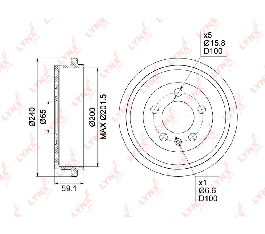 LYNXauto Барабан тормозной, арт. BM1008