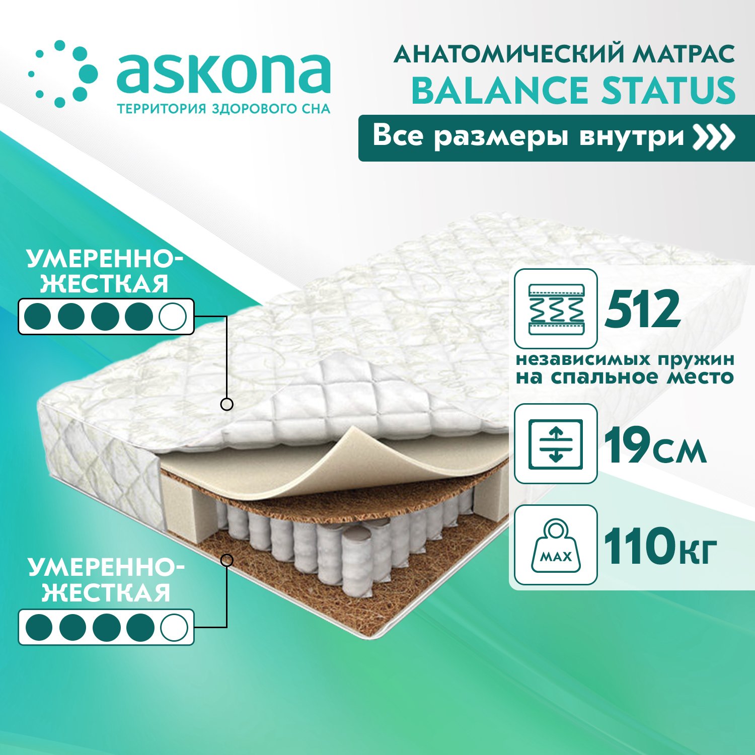 Матрас анатомический Askona Balance status