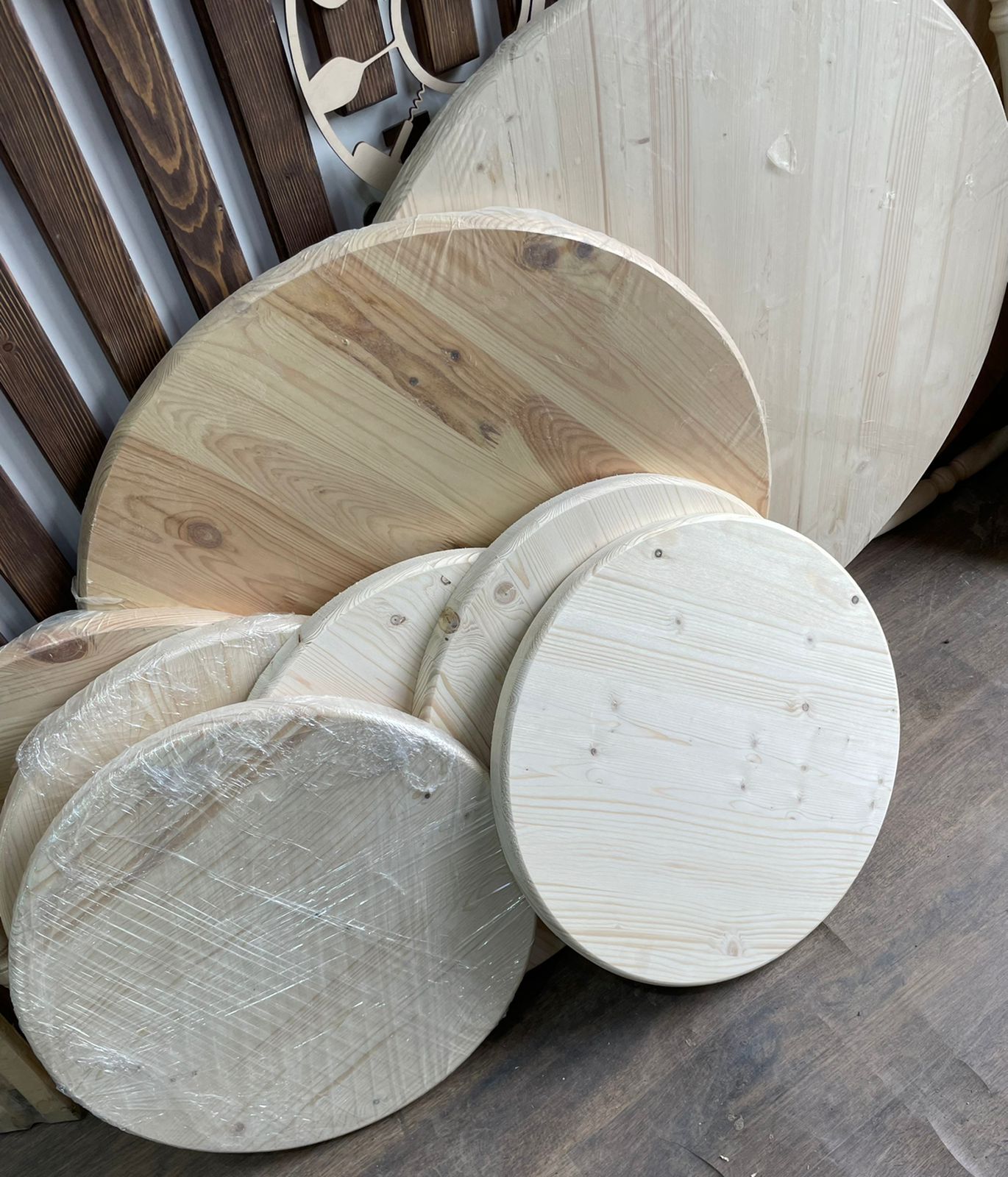 Столешница круглая деревянная 150 см