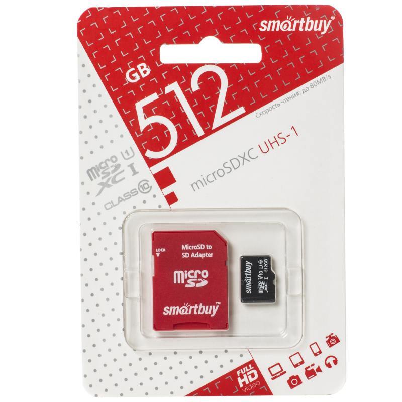 Карта памяти micro sdxc 128gb smartbuy class 10 uhs i