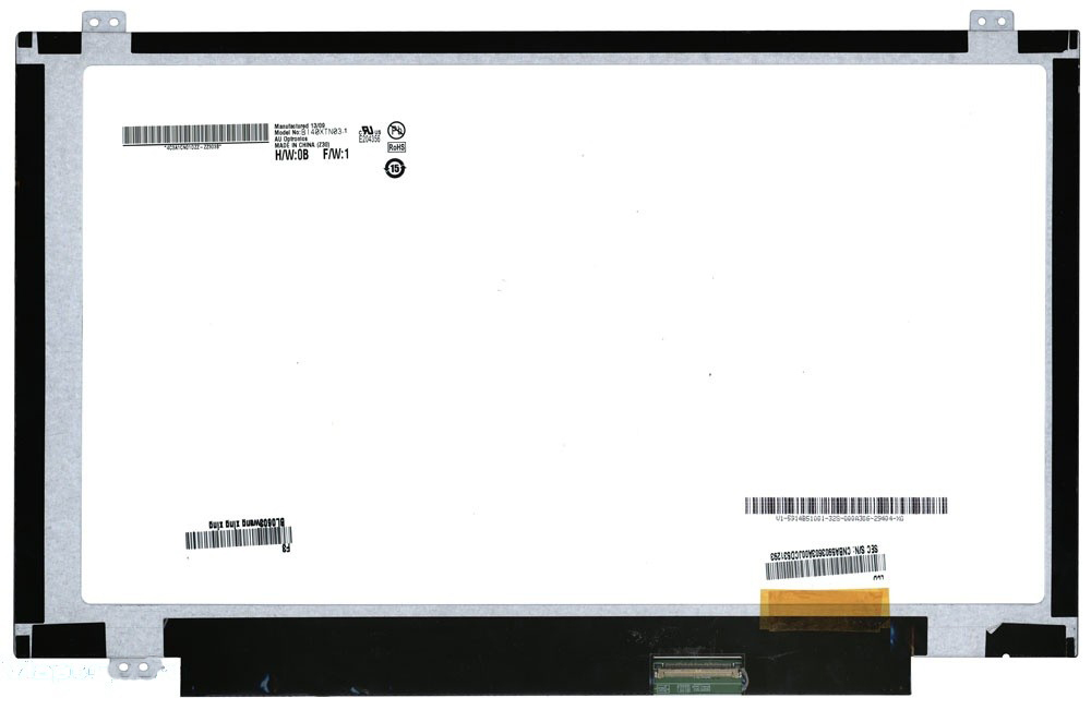 МатрицасовместимаясB140XTN03.1,Диагональ14,1366x768(HD),AUOptronics(AUO),Матовая,Светодиодная(LED)
