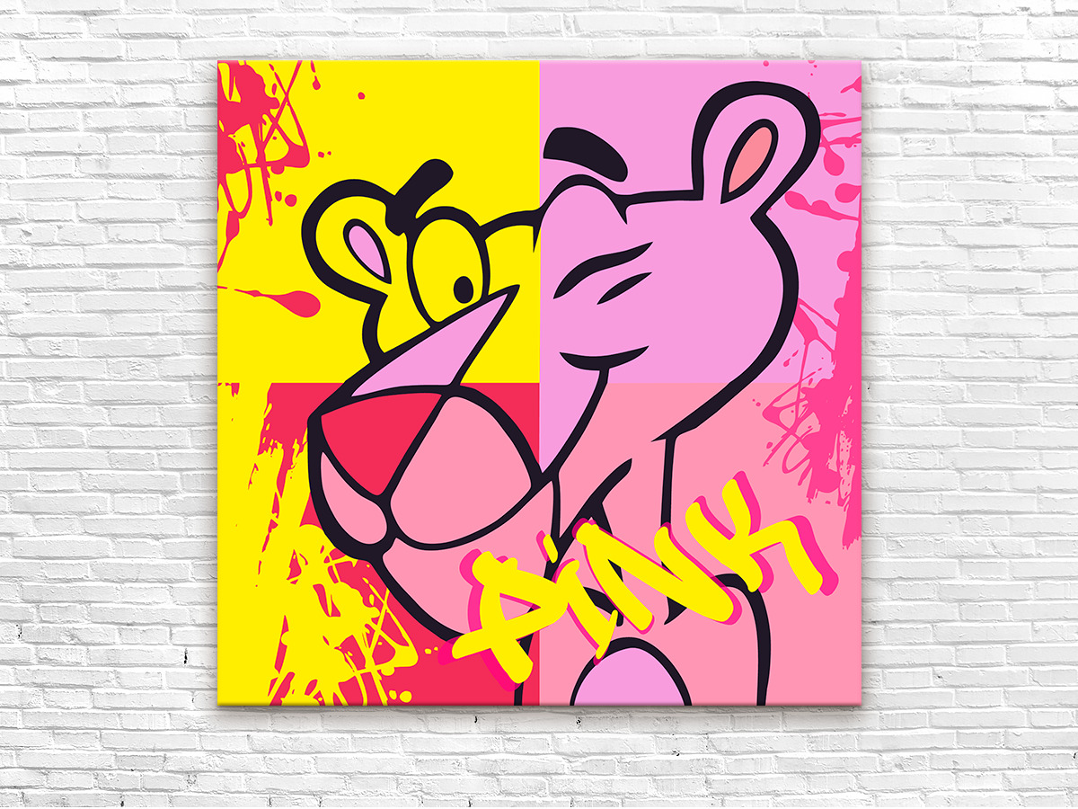 Розовая пантера картина на холсте