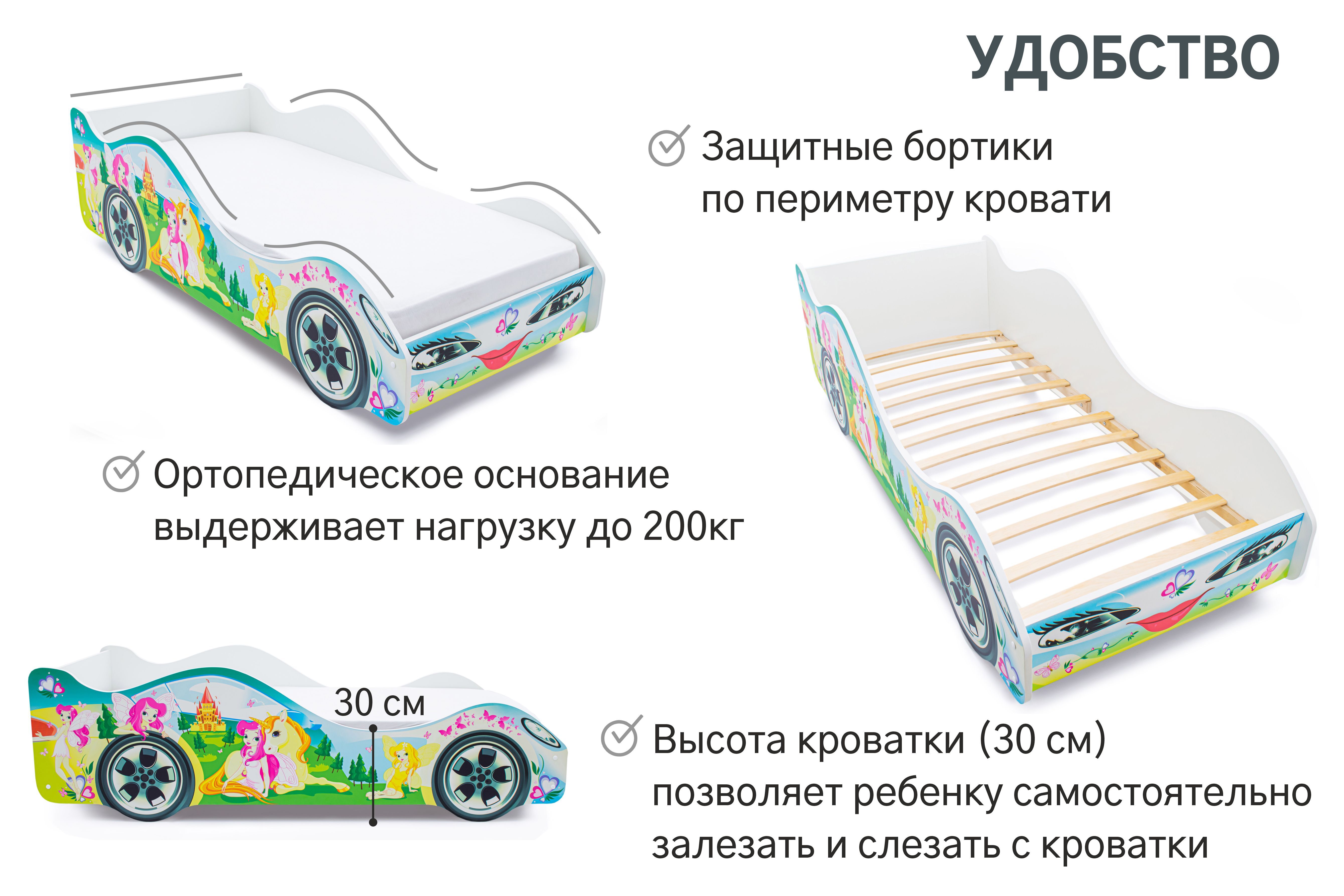 Матрас для детской кровати машины