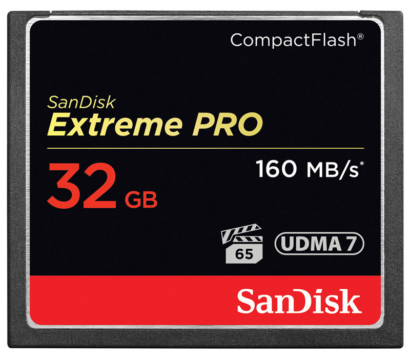 КартапамятиSanDiskCompactFlash32GBExtremePro160Мб/с(SDCFXPS-032G-X46)