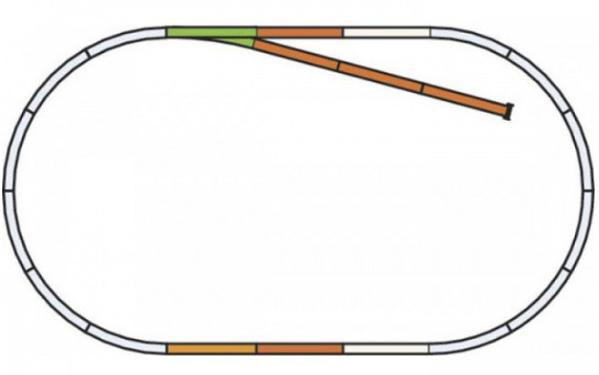 PIKO55310TRACKSETBНаборрельсовыхдополнений-стрелкаправаяWR,прямыерельсыG239,G231,тупиковыйупор