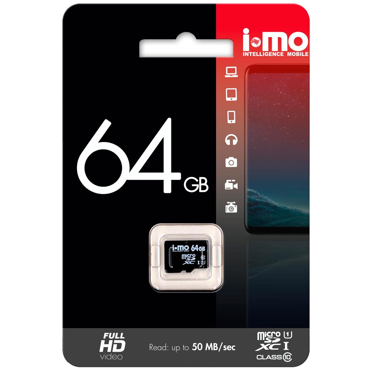 Карта памяти microSDXC IMO 64GB Сlass 10 UHS-I - купить с доставкой по  выгодным ценам в интернет-магазине OZON (174274544)