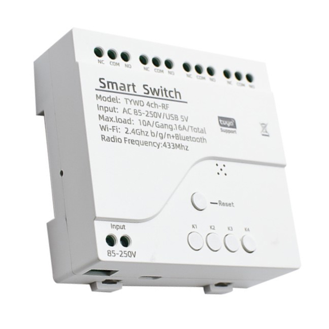 TuyaSmartWifiMotorSwitchModuleRF433Радиопультдистанционногоуправления4CHInchingRelayдляAlexaHome,AC85-250V