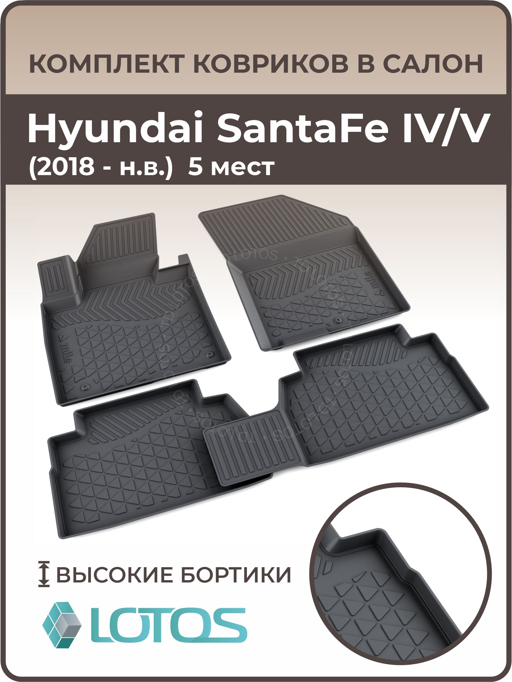 Коврики в салон автомобиля MILE Hyundai Santa Fe, цвет черный - купить по  выгодной цене в интернет-магазине OZON (689624335)