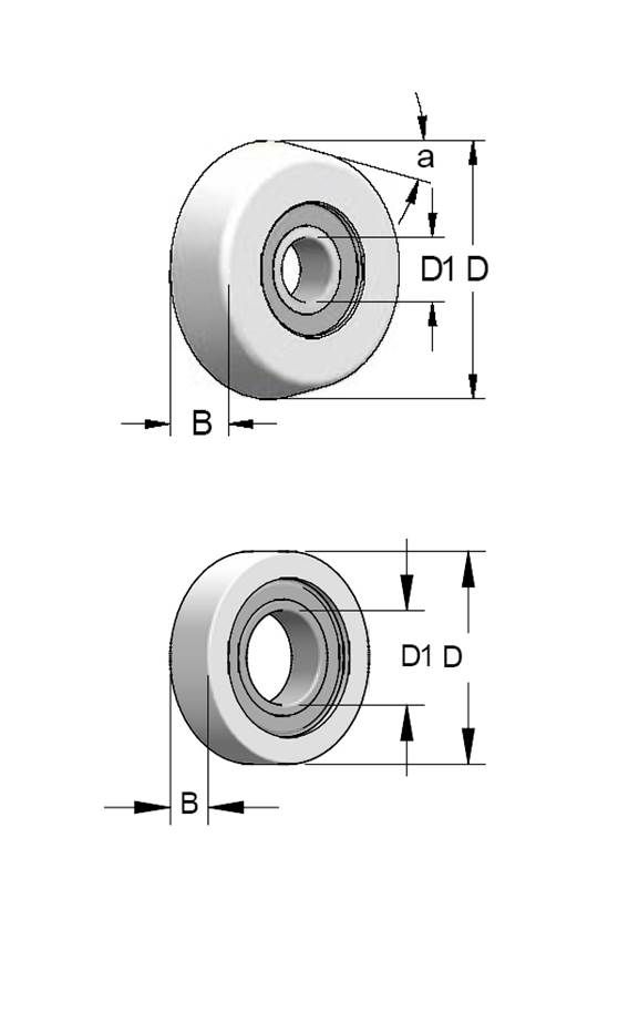 Подшипник для фрез WPW (ВПВ) B127048C D12,7 d4,8 B5,7 картридж фторопласт Derlin