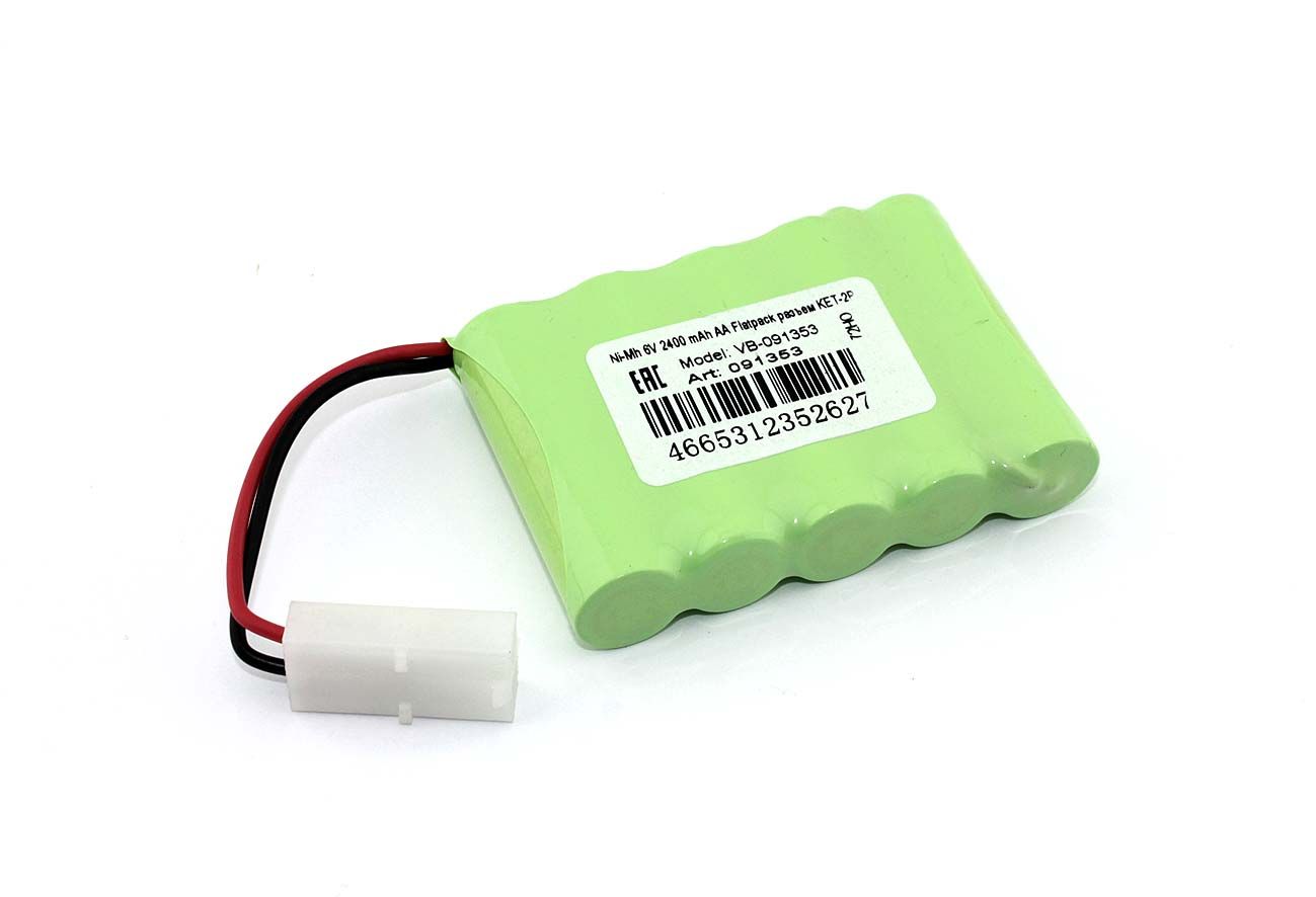 Аккумулятор Ni-Mh 6V 2400 mAh AA Flatpack разъем KET-2P