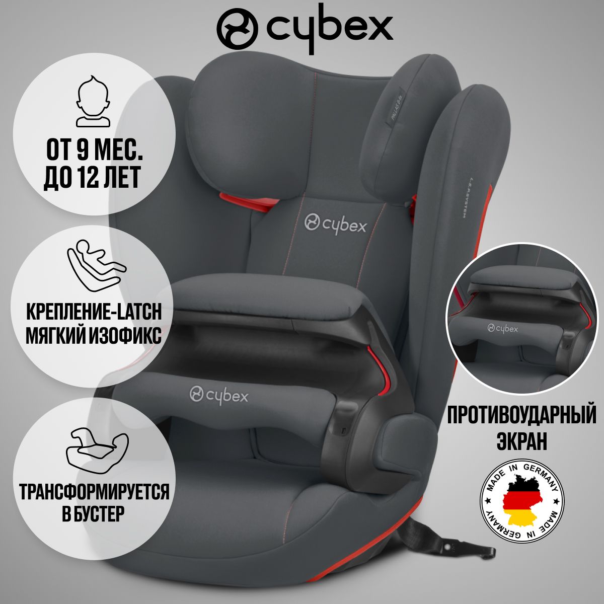 Cybex Автокресло группа 1/2/3 (9-36 кг) - купить с доставкой по выгодным  ценам в интернет-магазине OZON (1394400227)