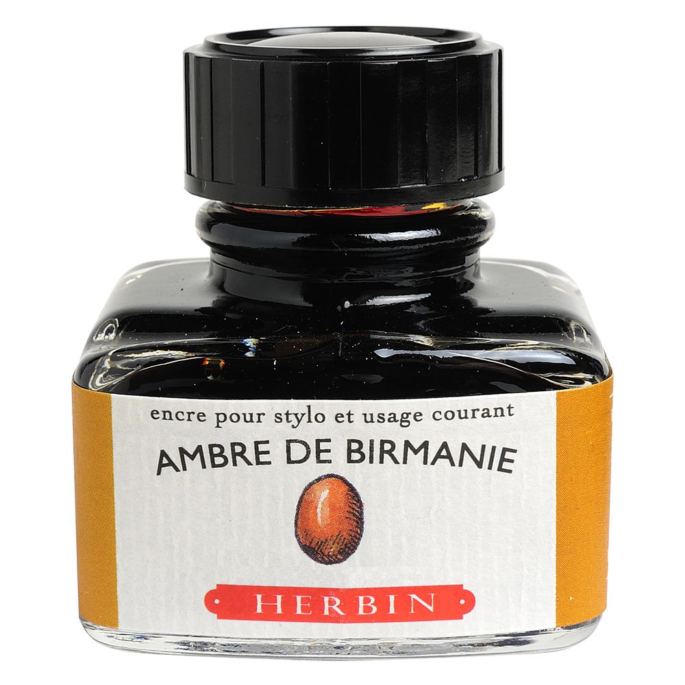 Чернила в банке Herbin, 30 мл, Ambre de Birmanie Бирманский янтарь