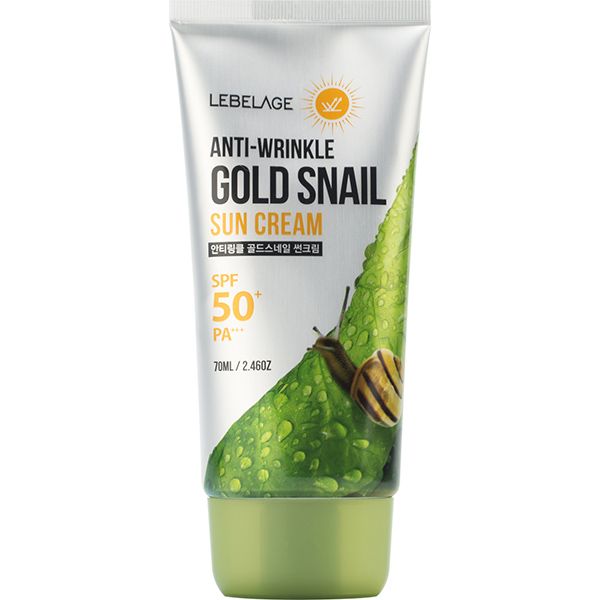 Lebelage Солнцезащитный крем для лица Anti-Wrinkle Gold Snail Sun Cream SPF 50+ 70 мл