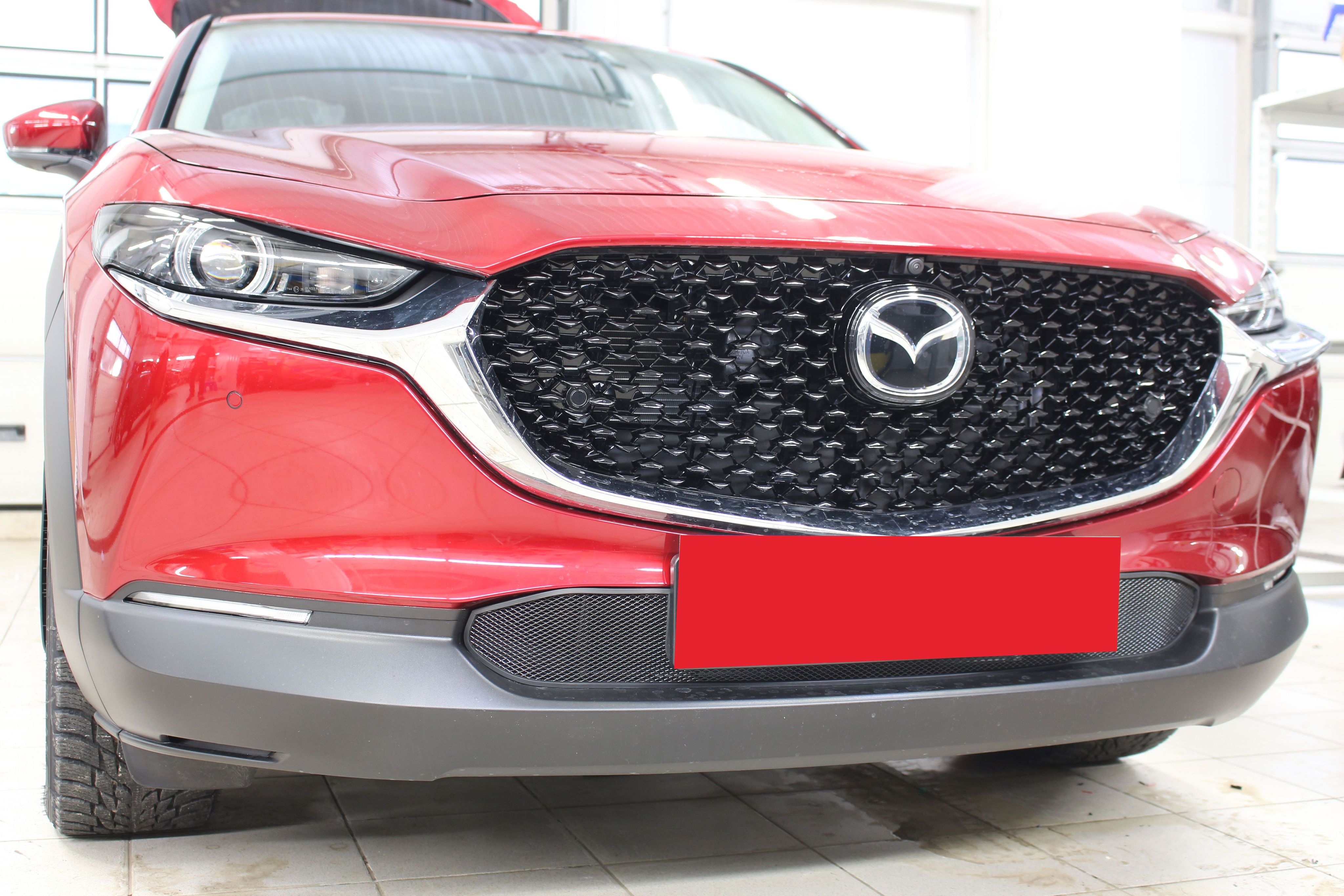 Защитная сетка радиатора низ черная Mazda CX-30 (2019-н.в) левый руль  Российская сборка / съемная решетка на бампер Мазда СХ 30 - Стрелка 11 арт.  MZCX30.bot.black - купить по выгодной цене в интернет-магазине