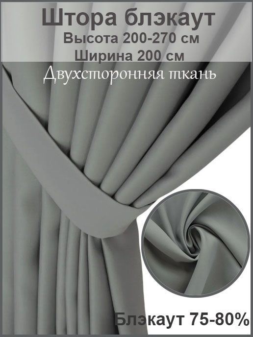 Шторадлякомнаты"Блэкаут"200Х200см,вдетскуюиспальню,высота200см,1штука