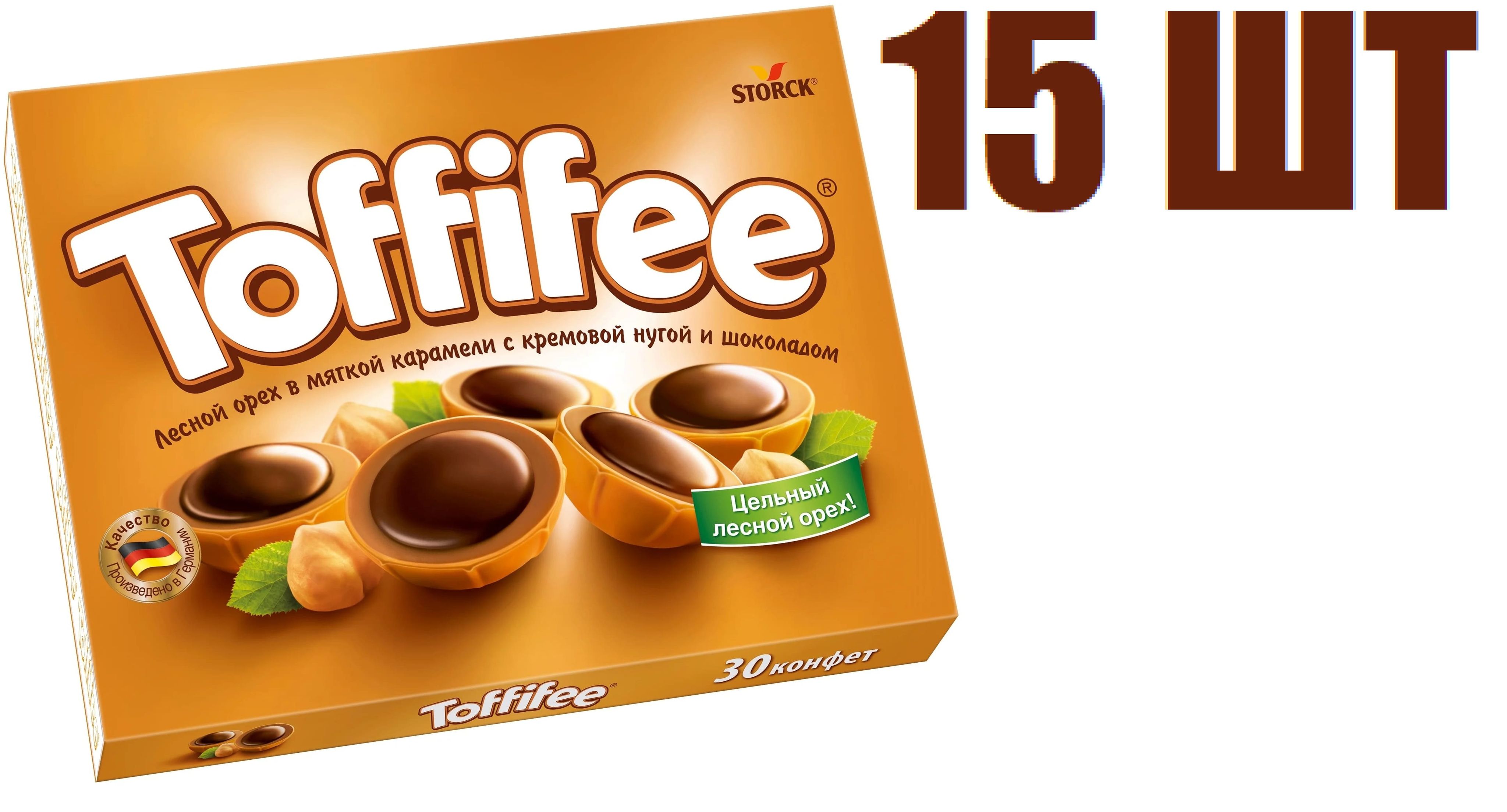 Toffifee с лесным орехом с кремовой нугой и шоколадом 2 шт. По 125 г