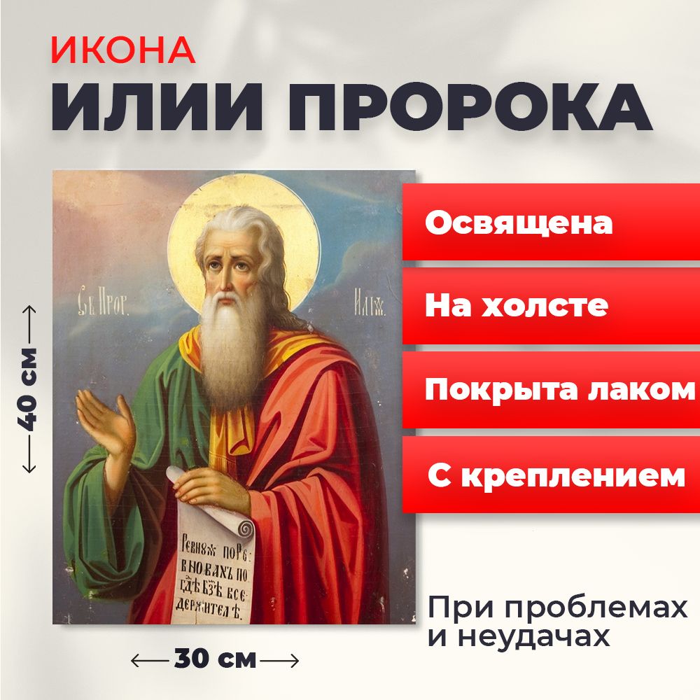 ОсвященнаяиконаИлииПророканахолсте,30*40см