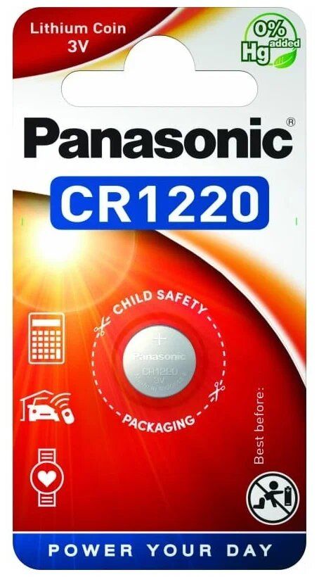 PanasonicБатарейкаCR1220,Литиевыйтип,1шт