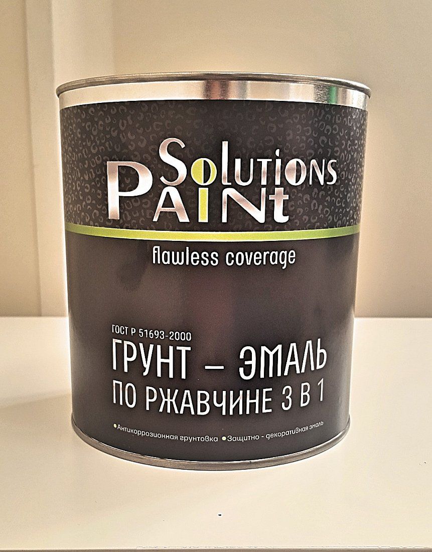 PaintSolutionsГрунт-эмальБыстросохнущая,Гладкая,до+50°,Уретано-алкидная,Полуматовоепокрытие,2.1л,2.7кг,серый