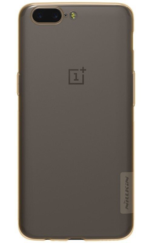 НакладкаNillkinNatureTPUCaseсиликоноваядляOnePlus5прозрачно-золотая