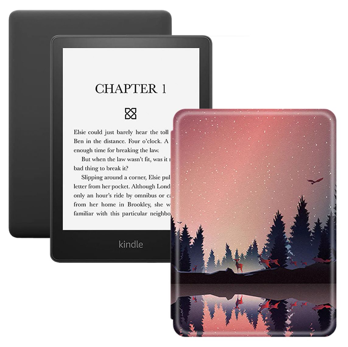 Amazon Kindle 6.8" Электронная книга PaperWhite 2021 16Gb SO + обложка, фиолетовый, темно-розовый