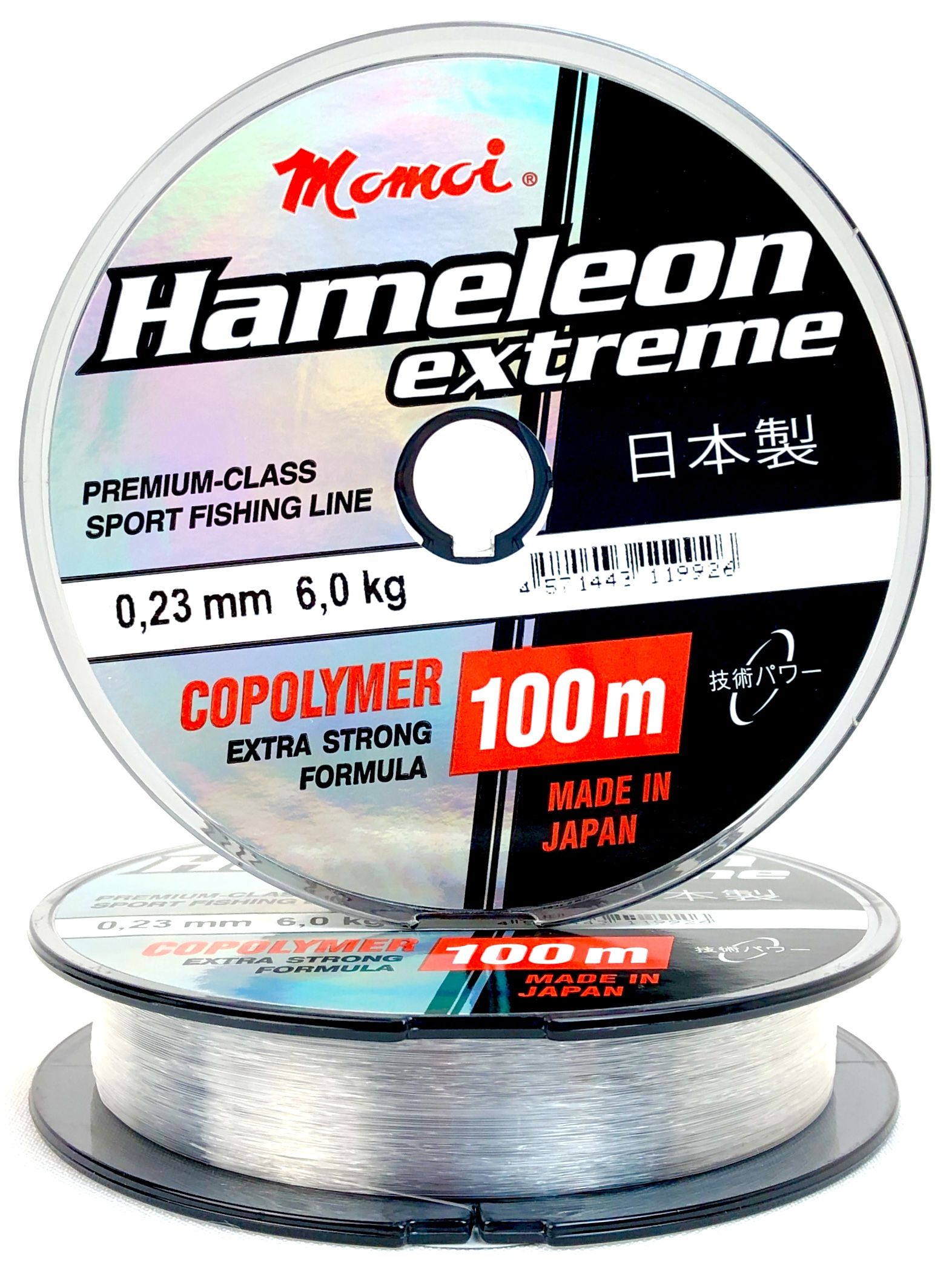 Монофильная леска для рыбалки Momoi Hameleon Extreme 0.23 мм, 6.0 кг, 100 м, летняя леска, 1 шт