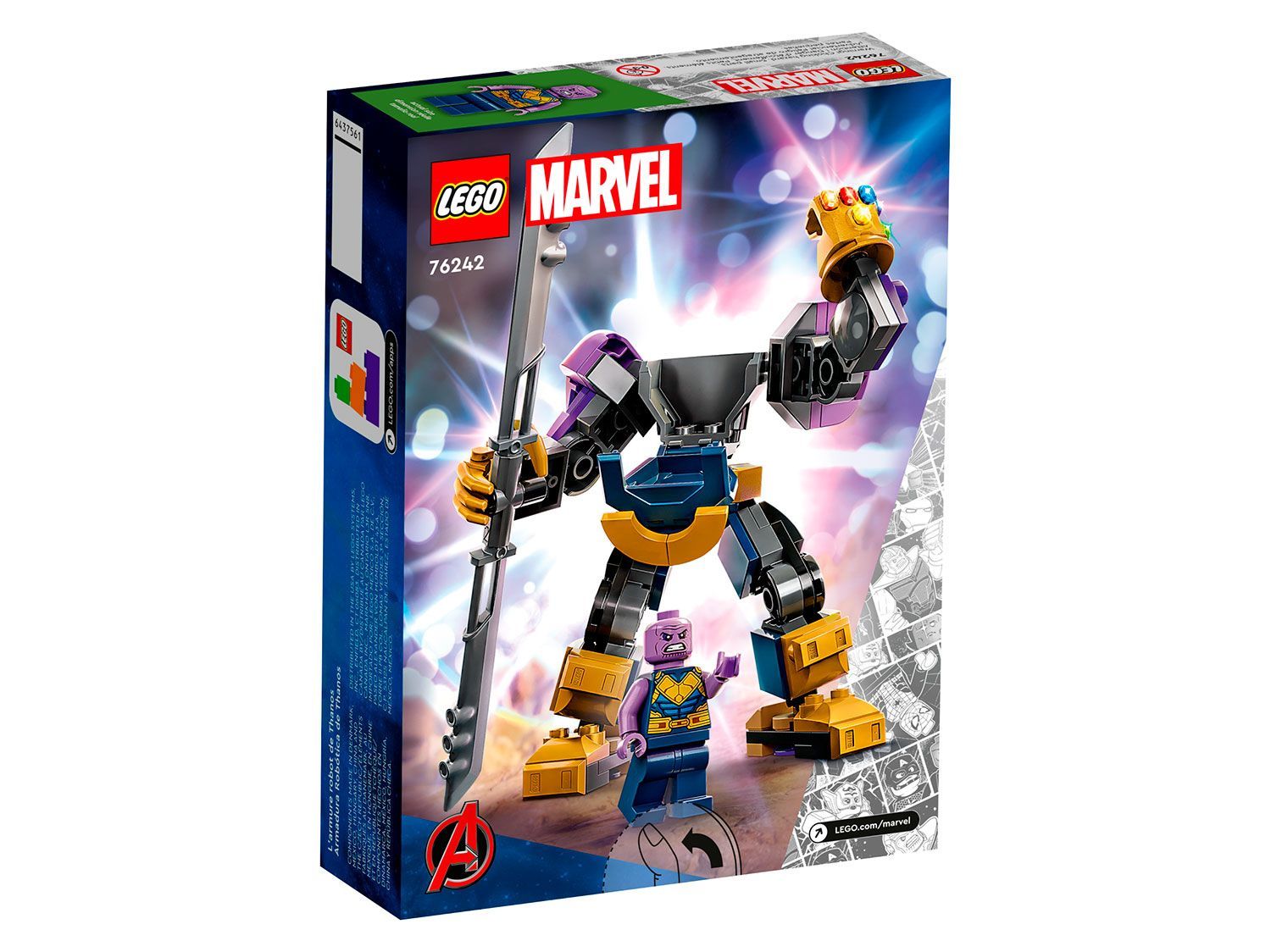 Конструктор LEGO Marvel 76242 Броня меха Таноса, 113 деталей, 6+ - купить с  доставкой по выгодным ценам в интернет-магазине OZON (941409424)