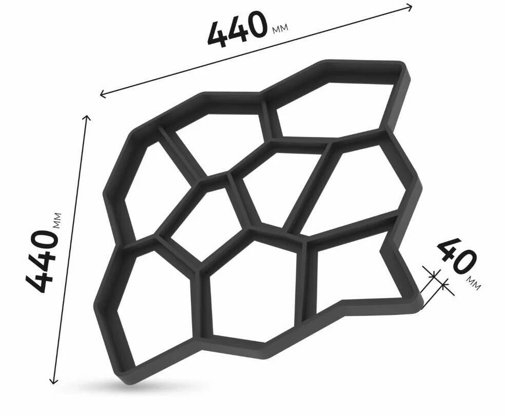 Форма для отливки садовых дорожек 50х50х6 см Vortex
