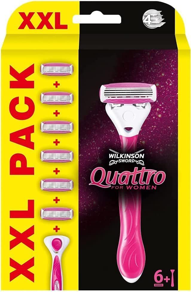 Wilkinson Sword / Schick Quattro for Women / Бритвенный женский станок с 6 сменными кассетами.