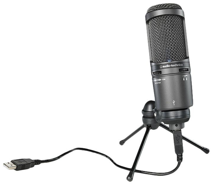 Audio-TechnicaМикрофонуниверсальныйМикрофонпроводнойAudio-TechnicaAT2020USB+,разъем:USB,черно-серый,серый