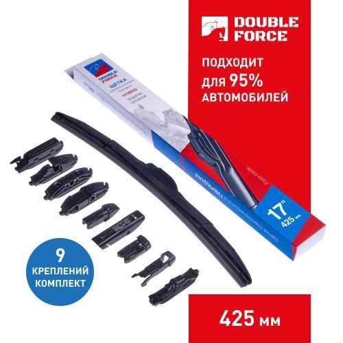 Double Force Щетка стеклоочистителя гибридная, арт. DFHY17, 42.5 см