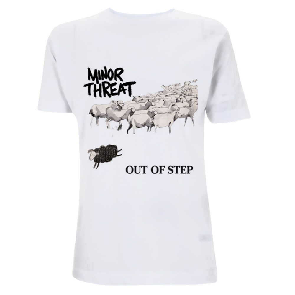Out of step. Minor threat out of step. minor threat. minor threat merch. minor threat shirt meaning.
