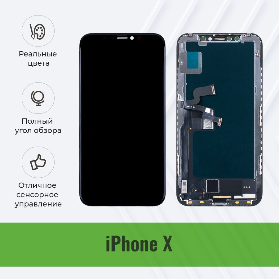 ДисплейдляiPhoneXвсборестачскрином,срамкойЧерный