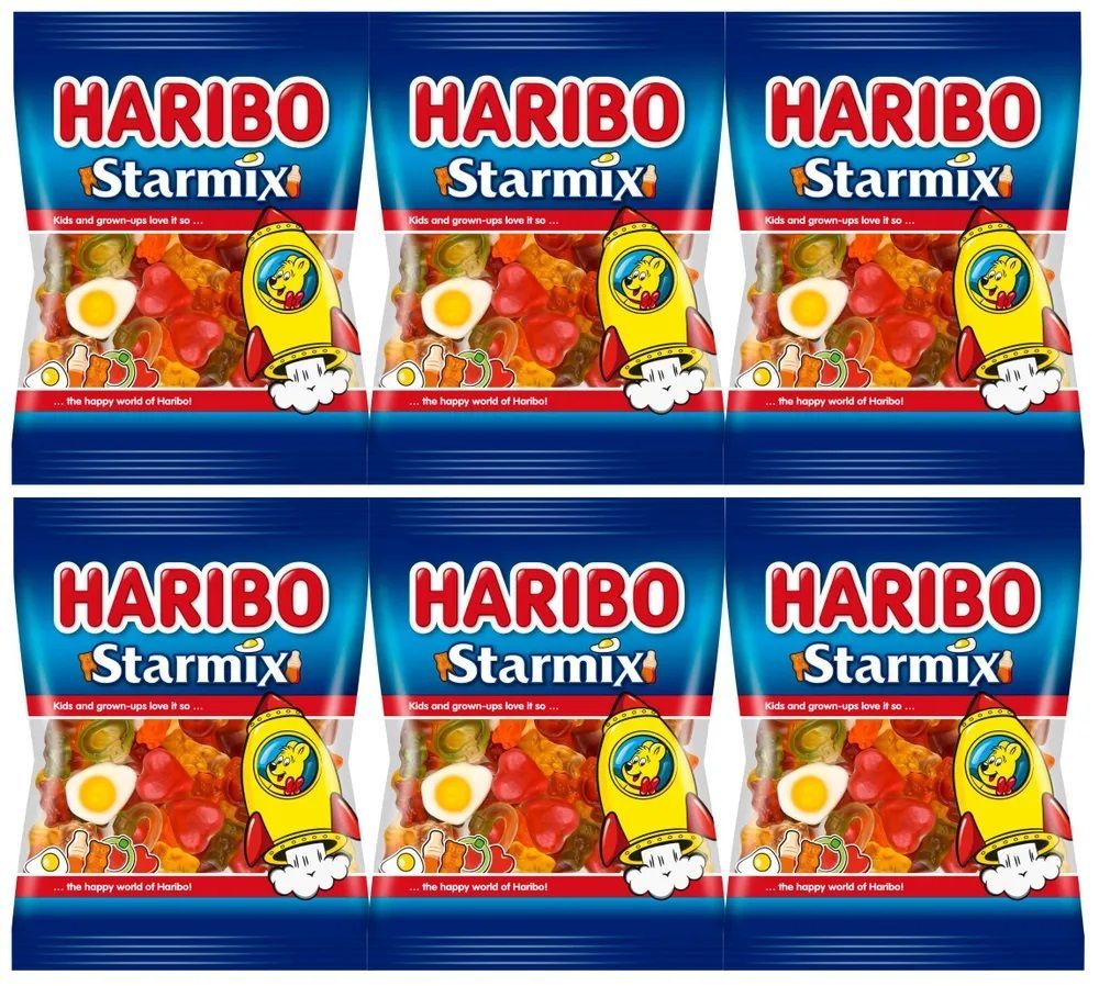 Красочная смесь жевательного мармелада <b>HARIBO</b> Starmix из бутылок колы, золо...