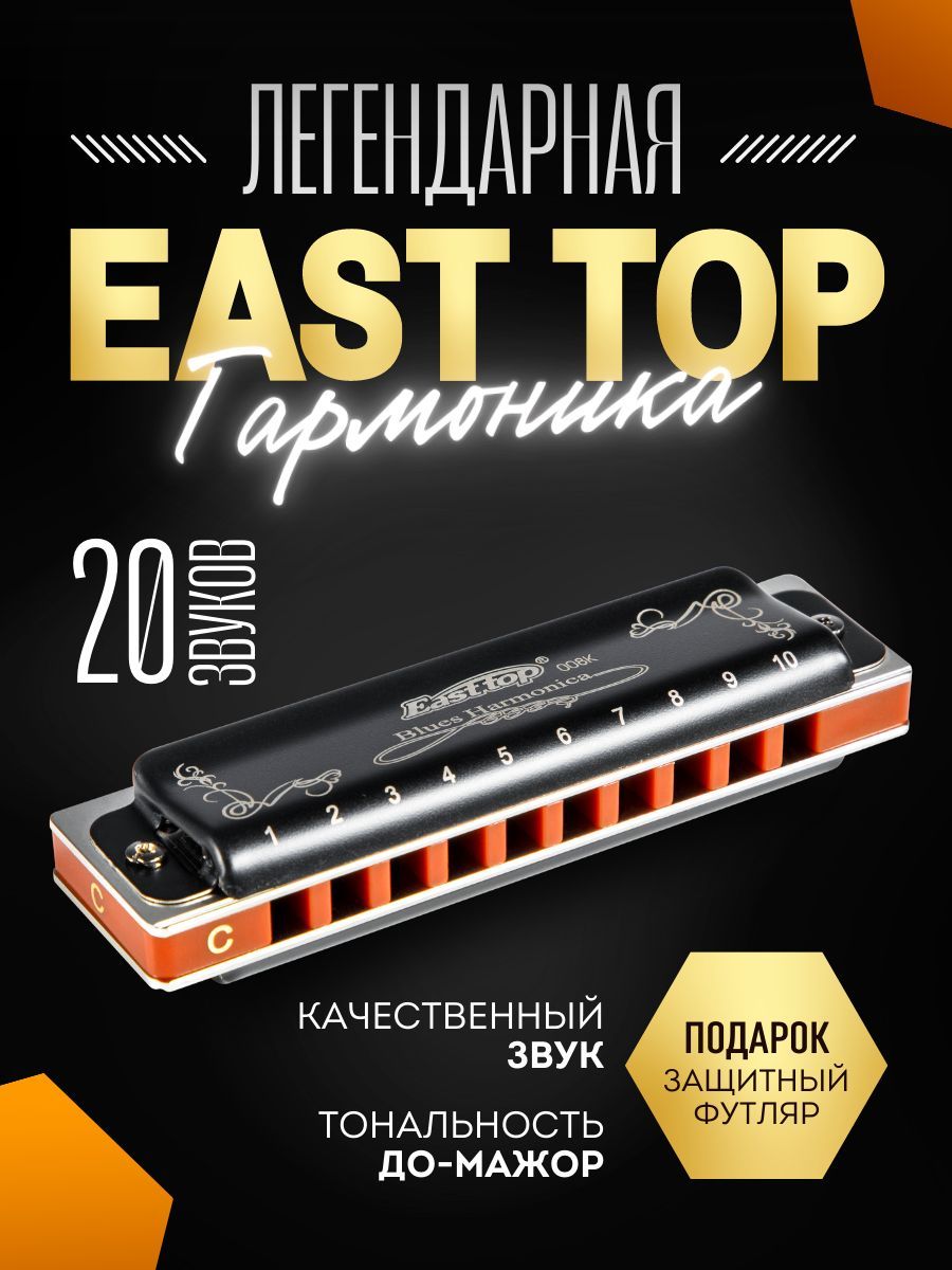 Губная гармошка EAST TOP диатоническая - купить с доставкой по выгодным  ценам в интернет-магазине OZON (910411589)