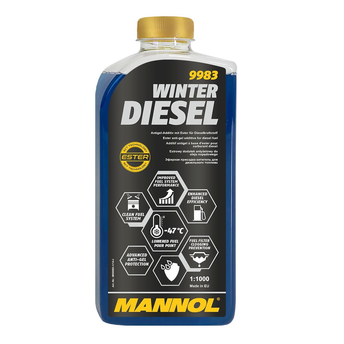 Зимний антигель для дизельного топлива MANNOL "Winter Diesel", зимний, 1 л, 9983