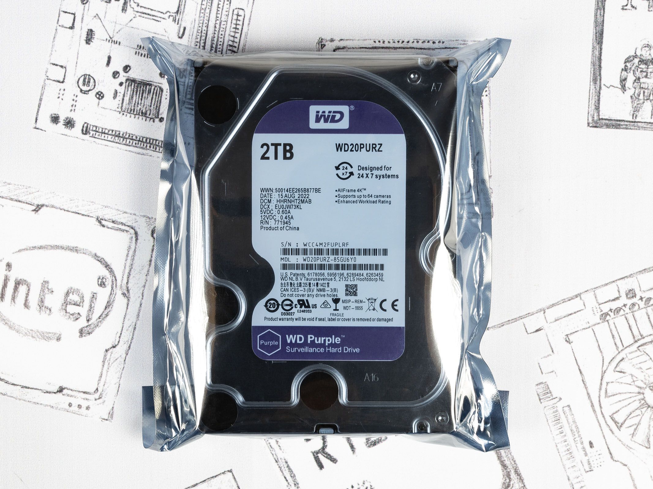 WesternDigital2ТБВнутреннийжесткийдиск(WD20PURZ)