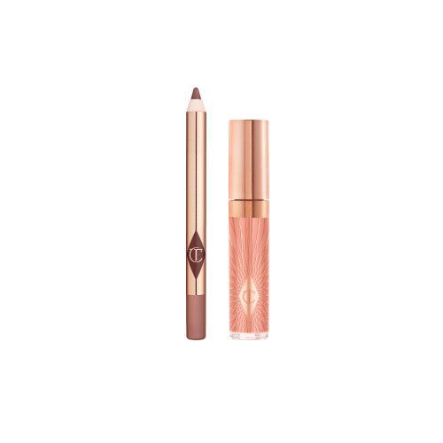 Charlotte Tilbury Волшебный набор мини-блеска для губ и карандаша для губ Glossy Lip Duo (Nude Pink)