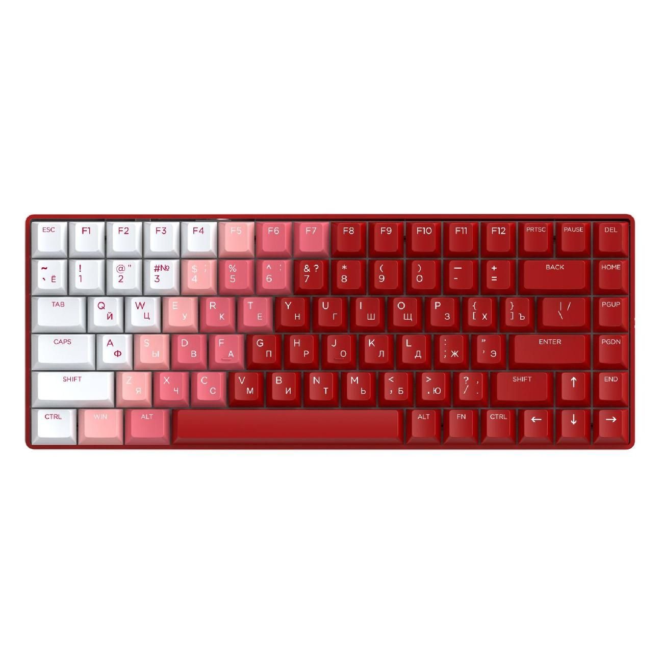 DAREUИгроваяклавиатурабеспроводнаяA84FlameRed,Русскаяраскладка,белый,красный