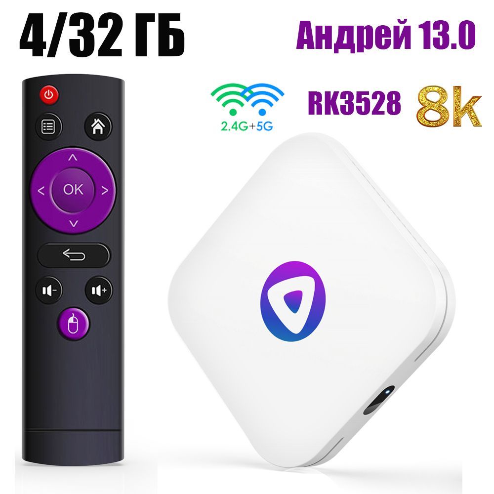 H96МедиаплеерH96MAXM1Android,4ГБ/32ГБ,Wi-Fi,Bluetooth,черный